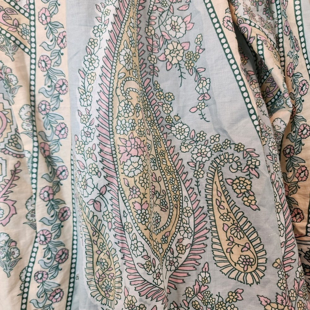 Soft Surroundings Tabitha Tunic Blouse S Cotton Paisley Prairie Boho Cottagecore - Picture 8 of 12